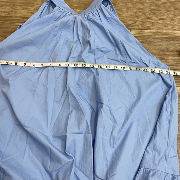 & Other Stories Blue Halter Bow Back Mini Trapeze Dress - Picture 8 of 10